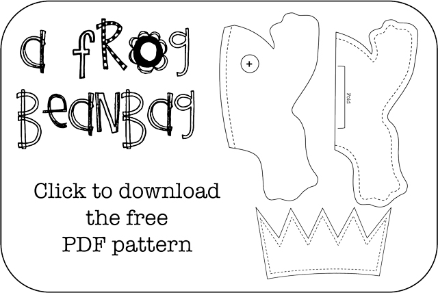 printable frog plush pattern