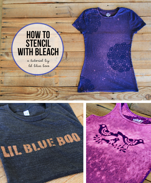 Stenciling with Bleach