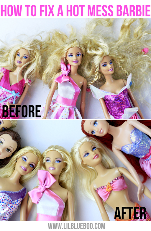 barbie with messed up hair