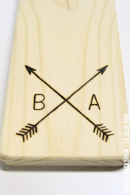 cutting board with initials