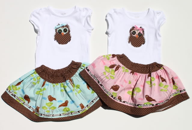 Fancy Skirts and Matching Owl Applique