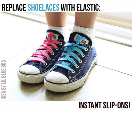 DIY Elastic Shoelaces (How to Turn Lace-up shoes into Slip-on shoes)