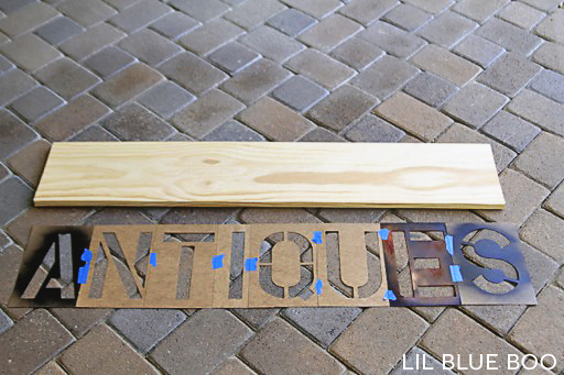 Making a sign with pre-cut piece of wood from the hardware store and 8" Oil Board Stencils: