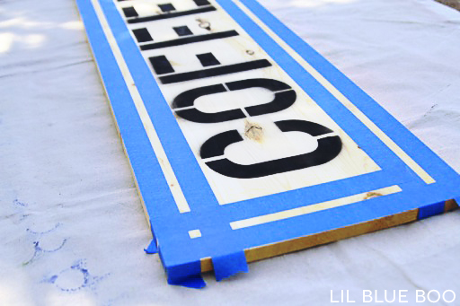 Using painters tape to create a painted border