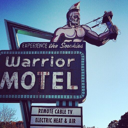 Abandoned Warrior Motel near Cherokee and Bryson City