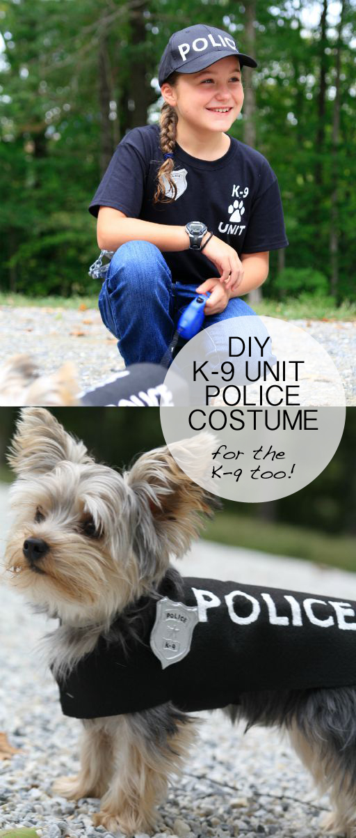DIY Police Costume and K-9 Dog Halloween Costume